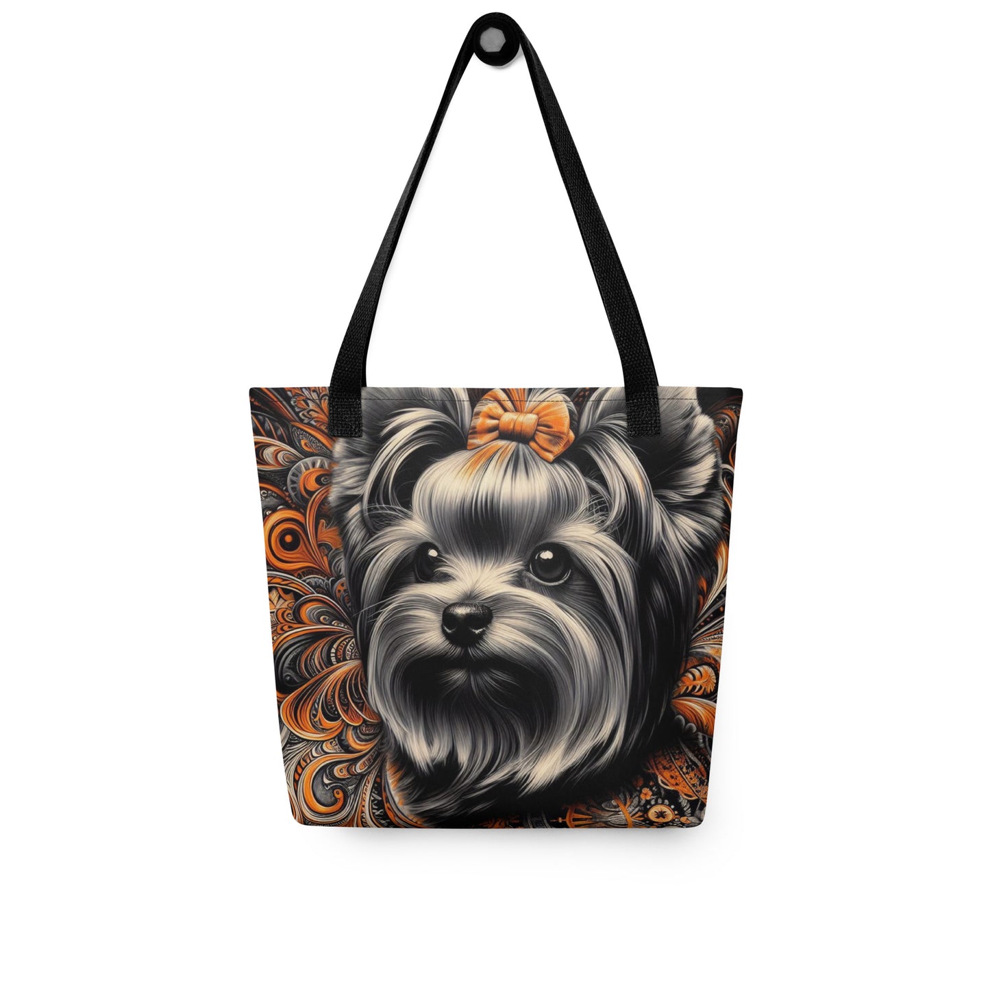 Paisley Design Yorkie Tote Bag