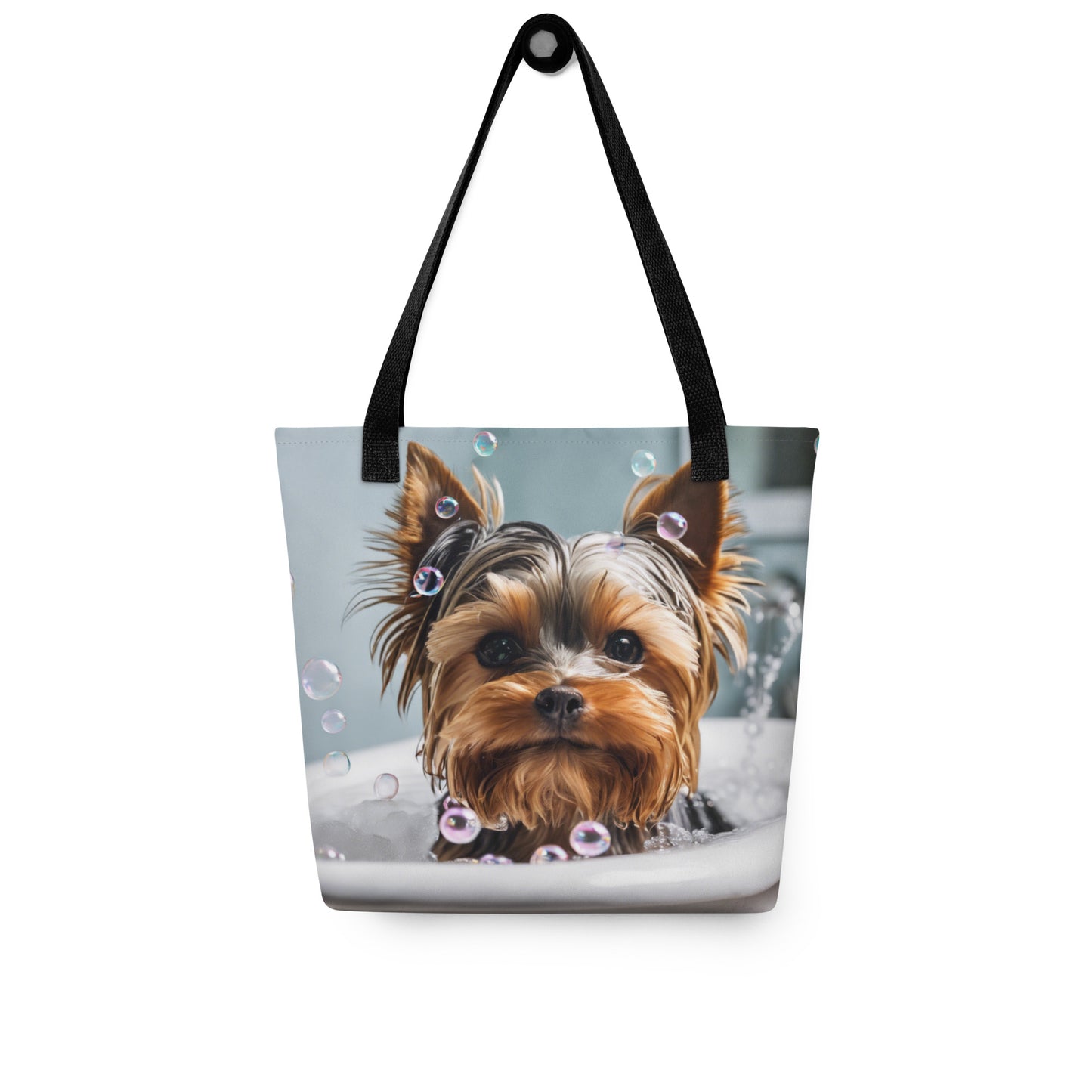 Bubble Bath Yorkie Tote Bag